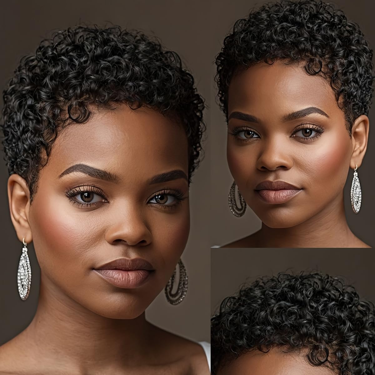 Zorssar human hair pixie wig texture close-up indicating quality hair.