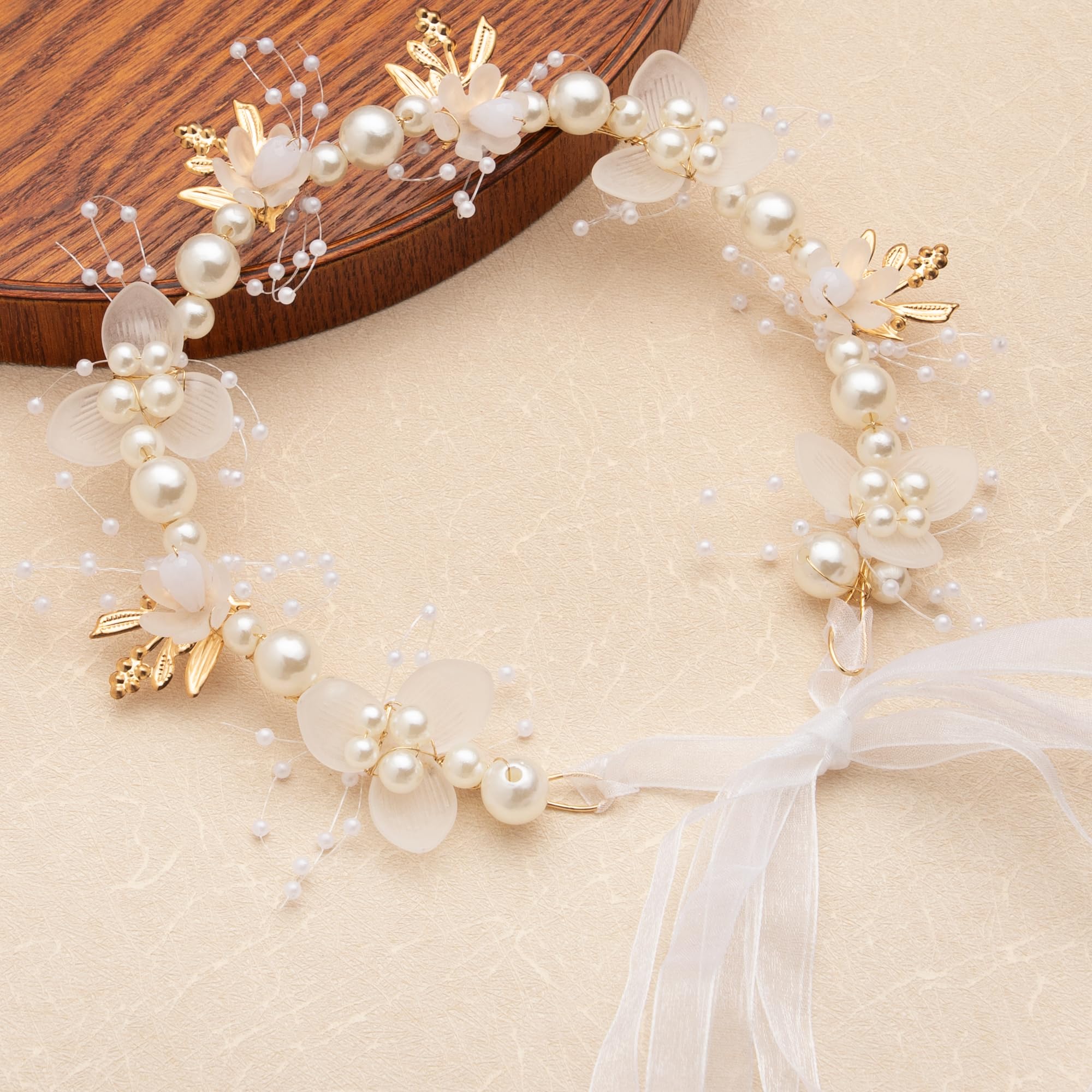 ZPEXRV adjustable bridal headband fits various head sizes with flexible comfort.