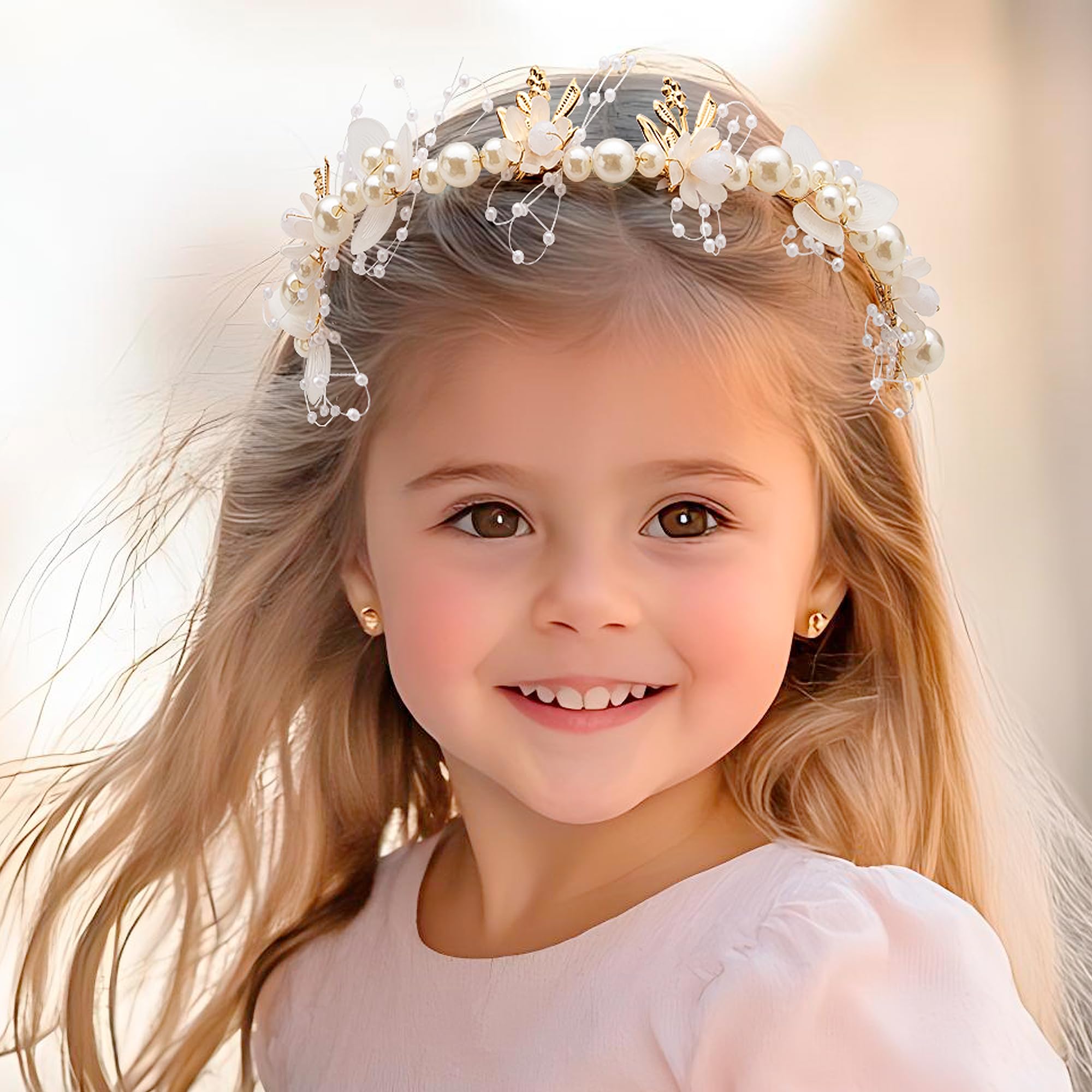 ZPEXRV bridal headband with crystals and pearls adds subtle sparkle to your look.