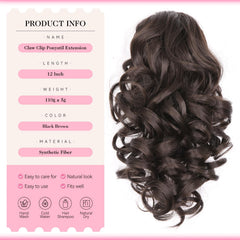 ZQIAN BEAUTY ponytail extension side view highlights length and wave for fuller appearance.