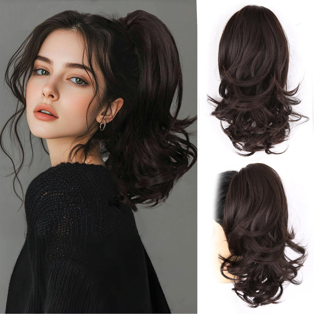 ZQIAN BEAUTY clip-in ponytail closeup shows secure one-step attachment.