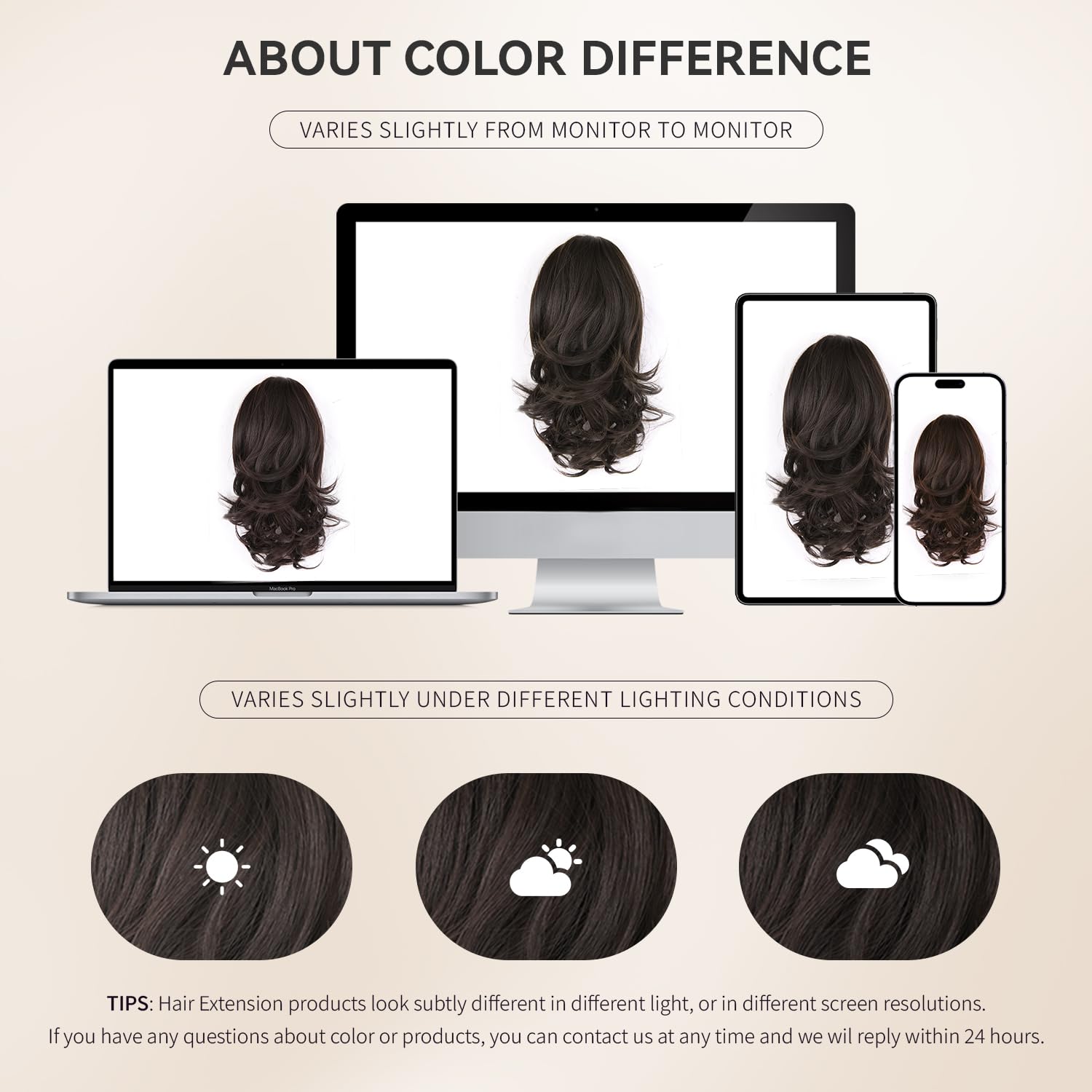 ZQIAN BEAUTY length-coverage ponytail provides fuller look with no extra heat styling.