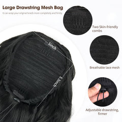 ZQIAN BEAUTY dark brown auburn ponytail close-up with multi-layer fullness.