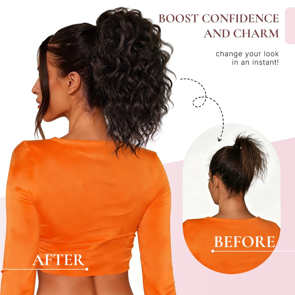 ZQIAN BEAUTY soft-curly fibers blend with natural hair.