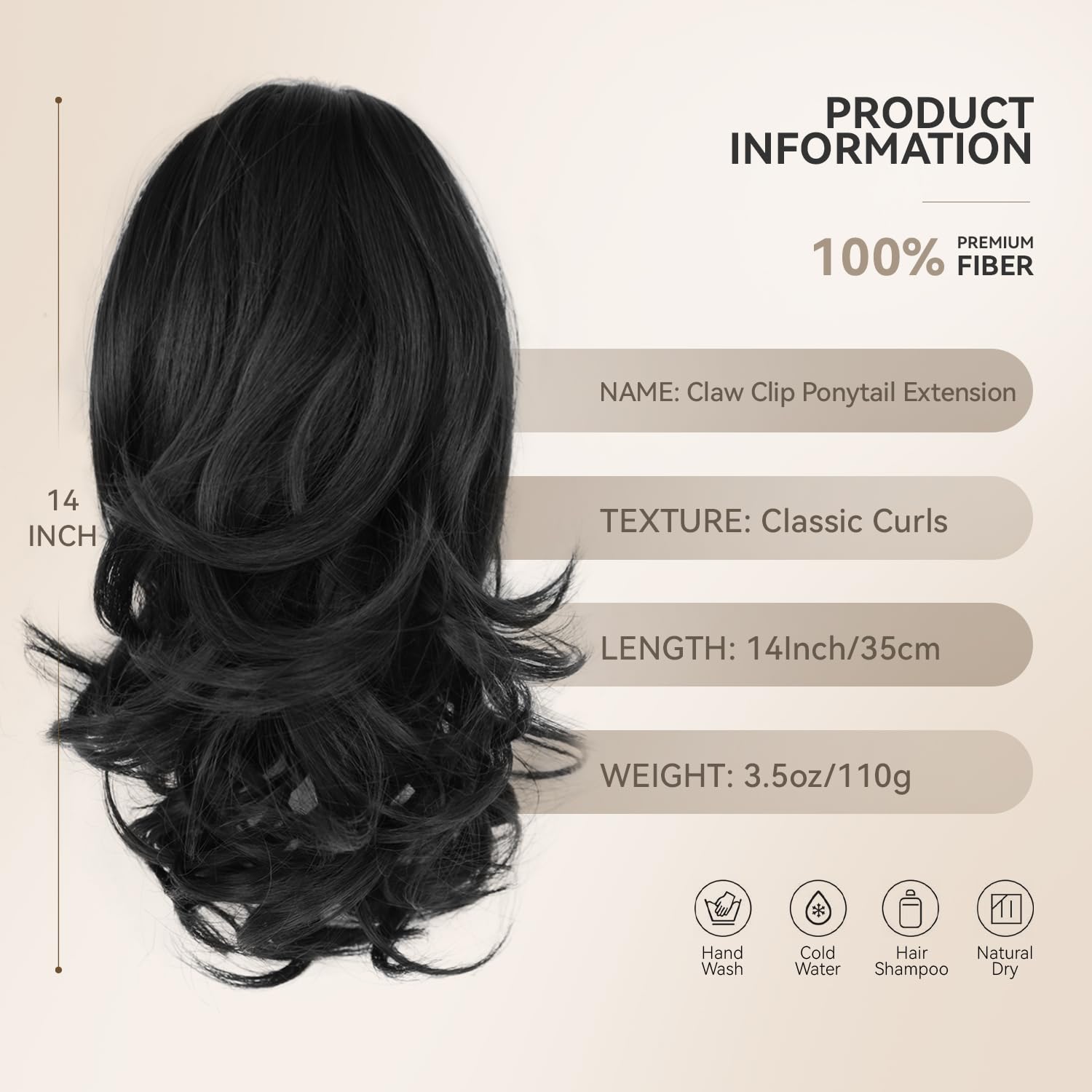 ZQIAN BEAUTY soft-wavy ponytail extension with natural-looking volume