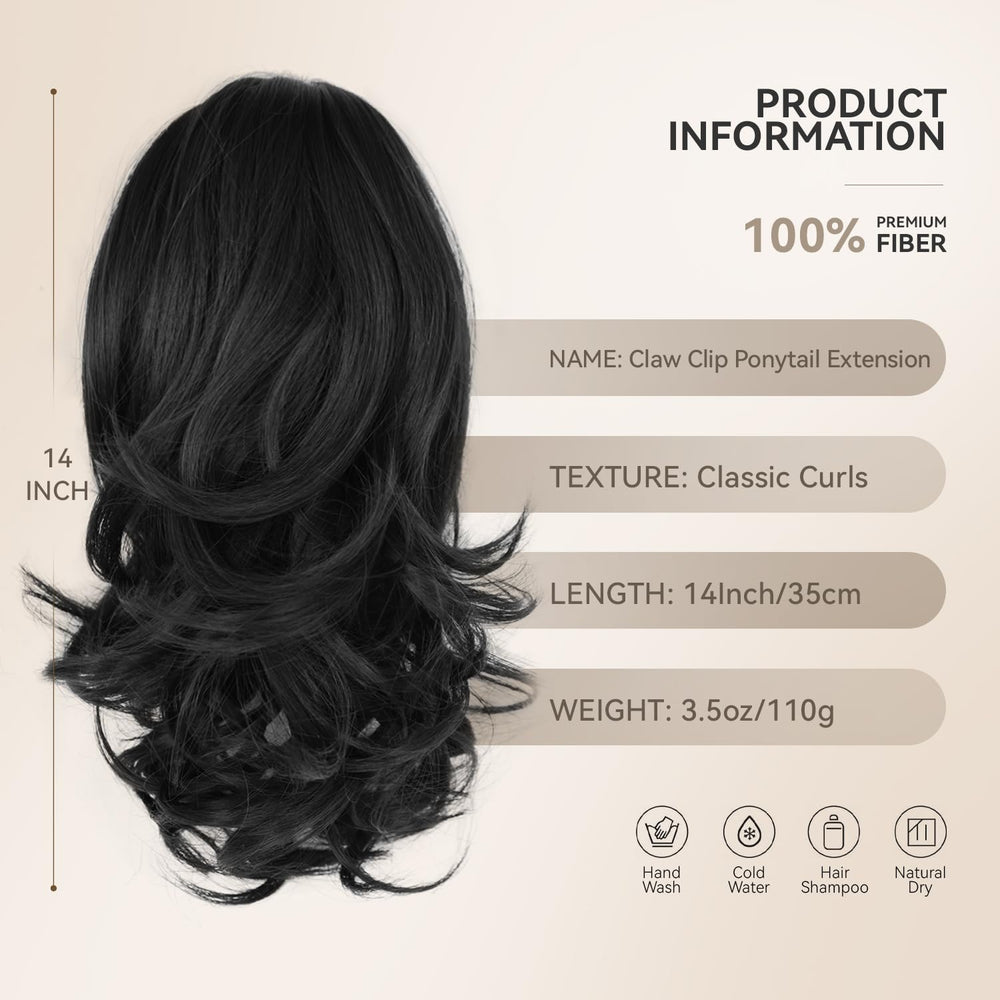 ZQIAN BEAUTY soft-wavy ponytail extension with natural-looking volume