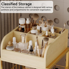 ZQUYAJ makeup organizer cart gold middle open shelf holds full-size bottles for easy reach