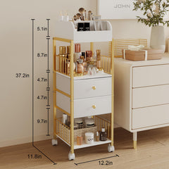 ZQUYAJ makeup organizer cart large capacity with versatile storage partitions