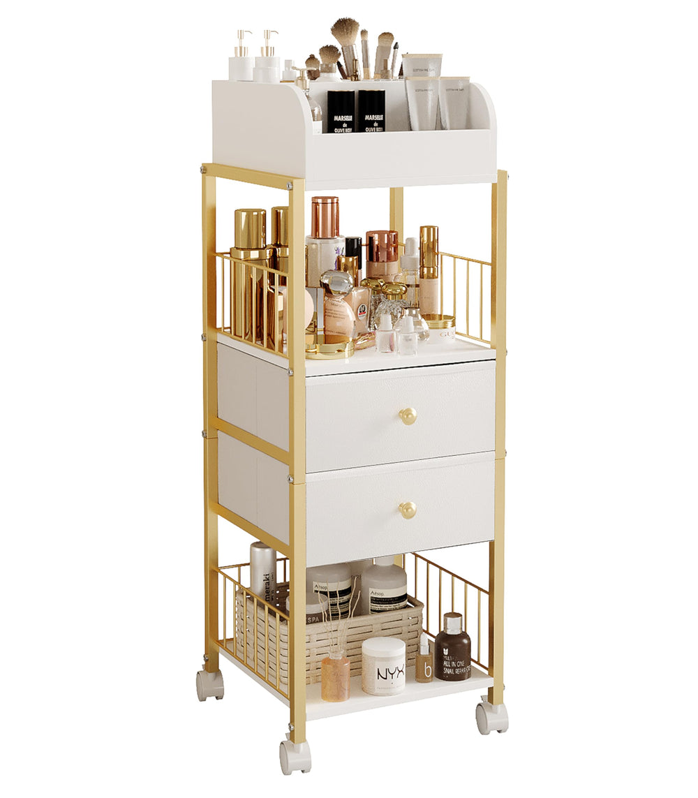 ZQUYAJ makeup organizer cart open drawer for quick access to cosmetics and skincare tools