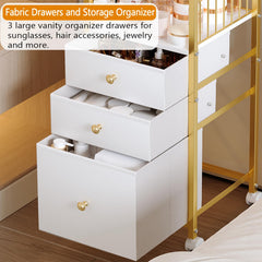 ZQUYAJ three-drawer makeup cart keeps palettes and brushes within easy reach