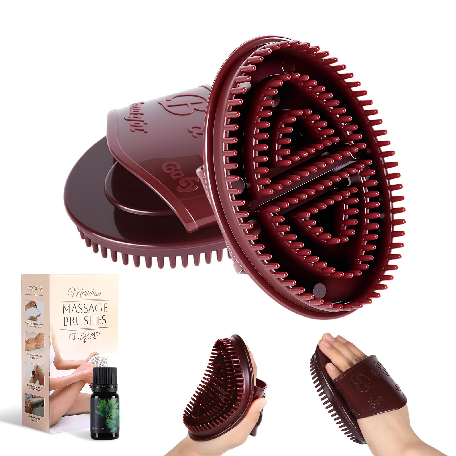 Zrpot Meridian Brush full-view with ergonomic grip for comfortable full-body massage.