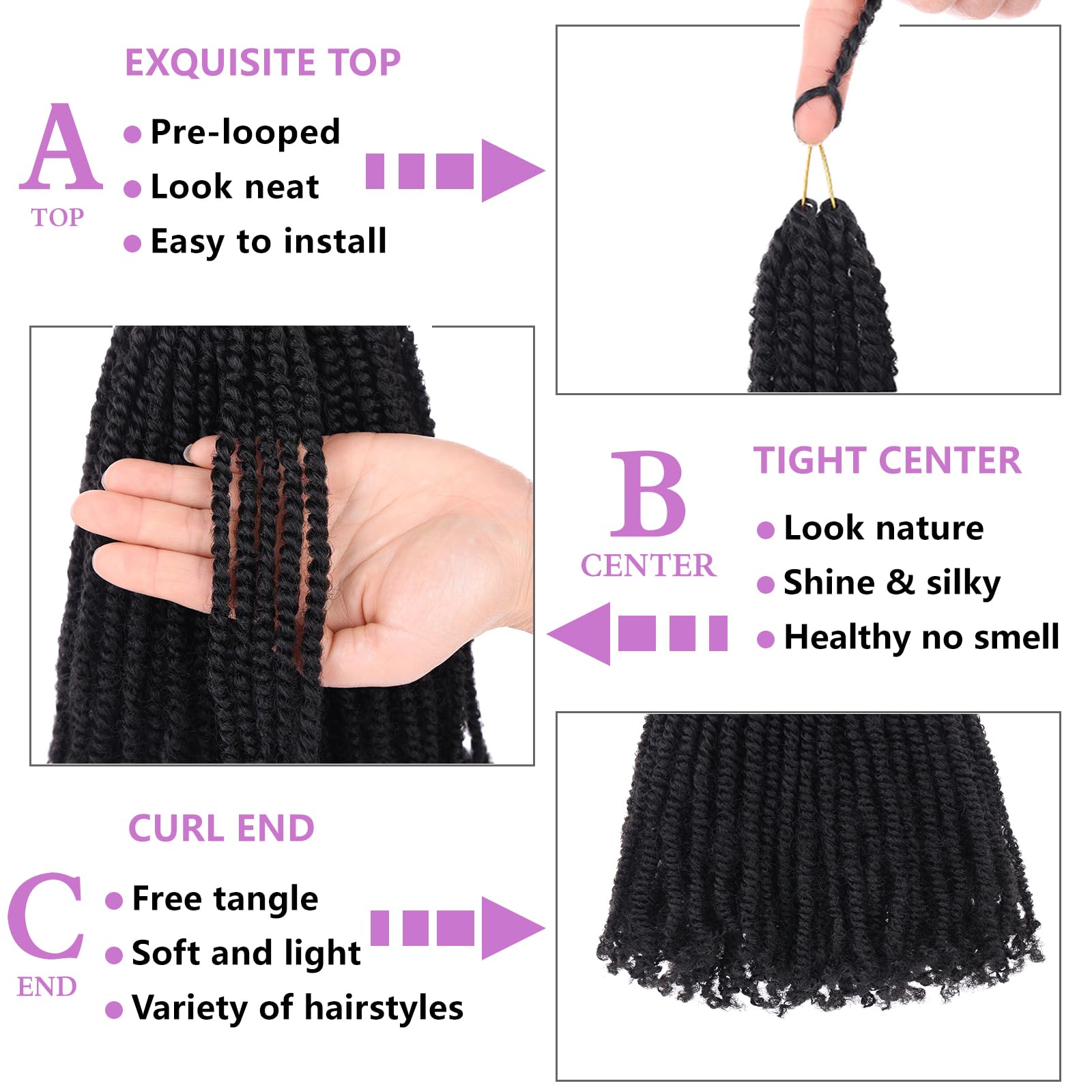 ZRQ fluffy full-passion-twist crochet hair ideal for versatile daily or party looks.
