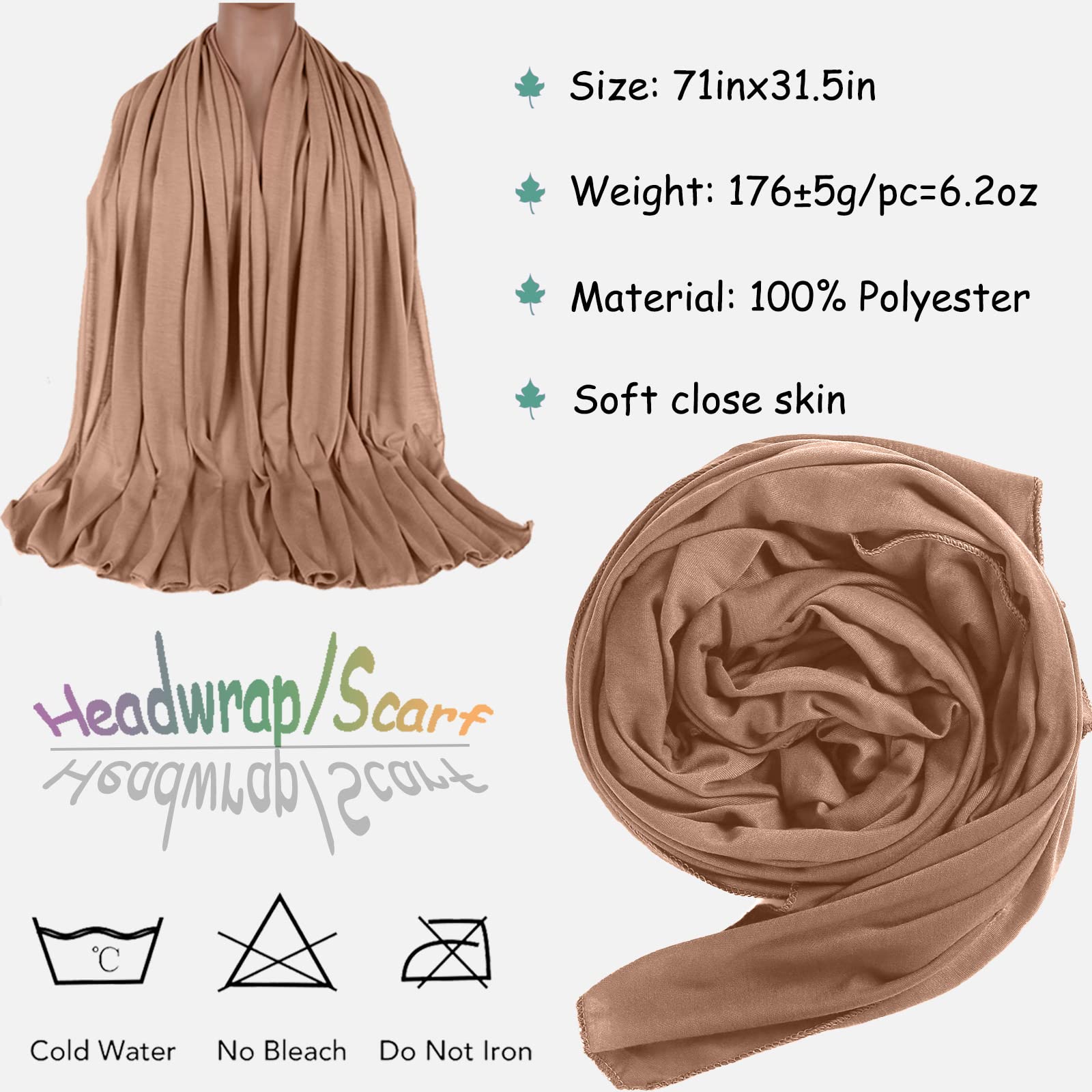ZRQ multicolor stretch hijab shows flexible fit for styling