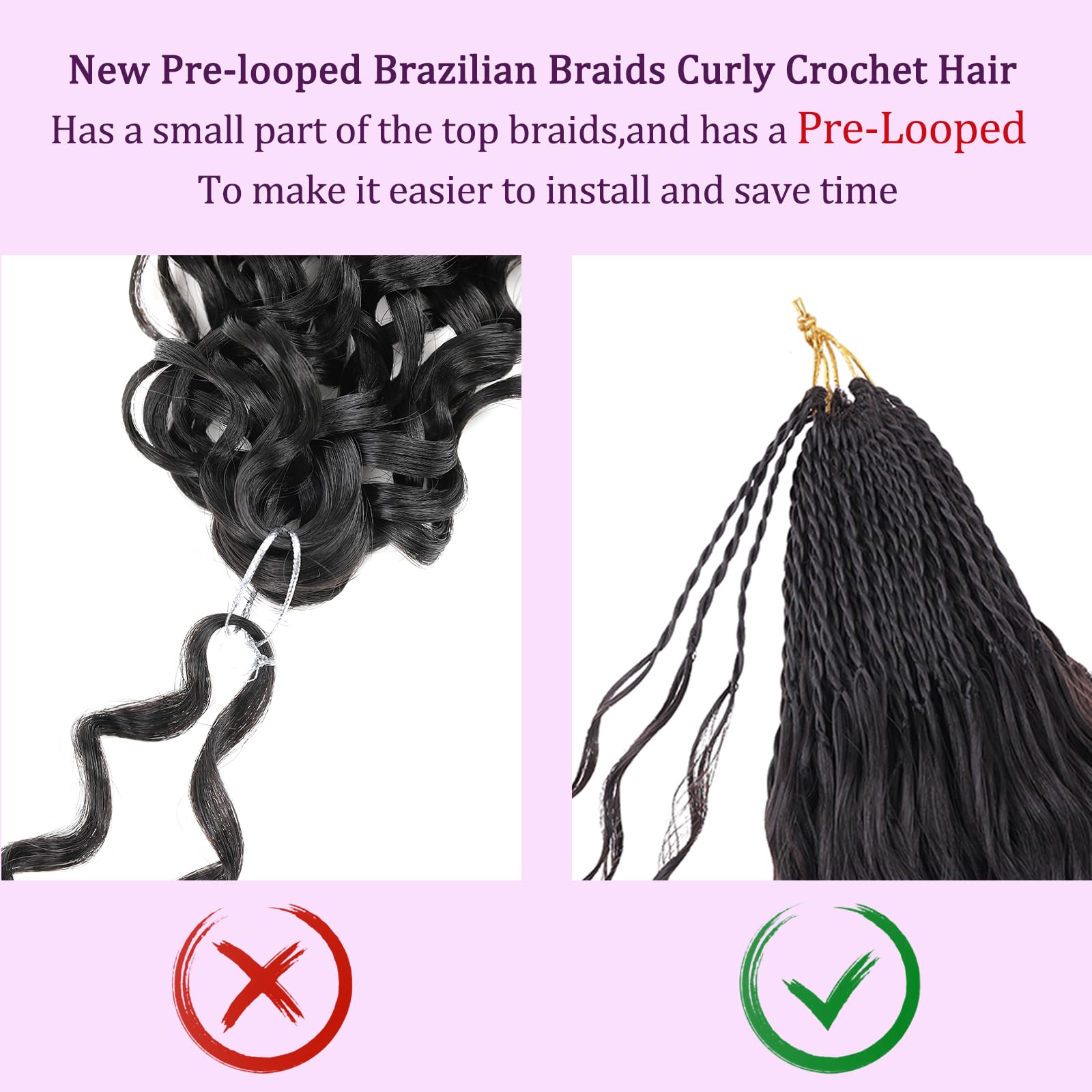 ZRQ pre-looped braids crochet hair assembly tips for quick installation.