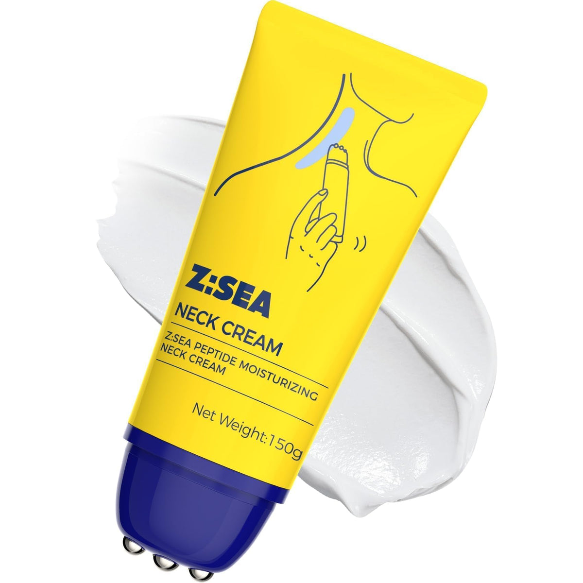 Z:SEA neck firming cream roller close-up for targeted contouring and smoother neck skin