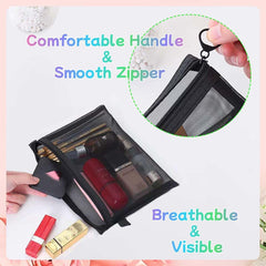 ZSlactp small mesh pouch 5x4 helps organize purse essentials on the go.