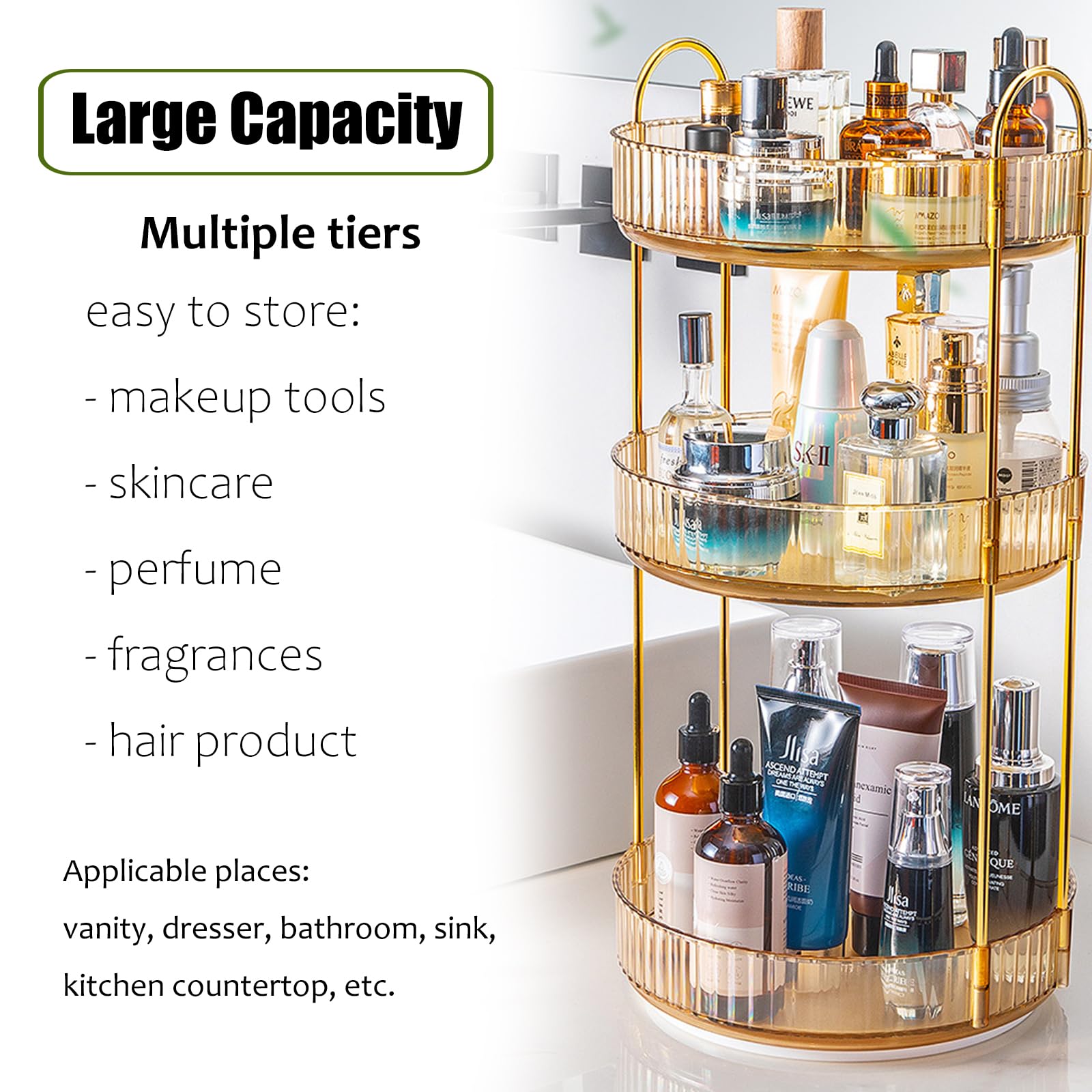 Zufudo bathroom organizer saves space on counters while resisting moisture.