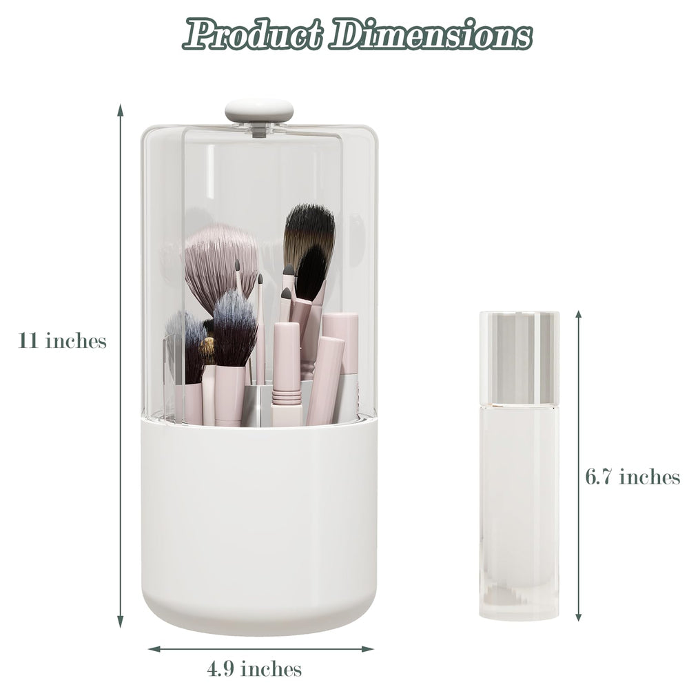 Zufudo clear makeup brush holder four compartments neatly separates tools for quick selection