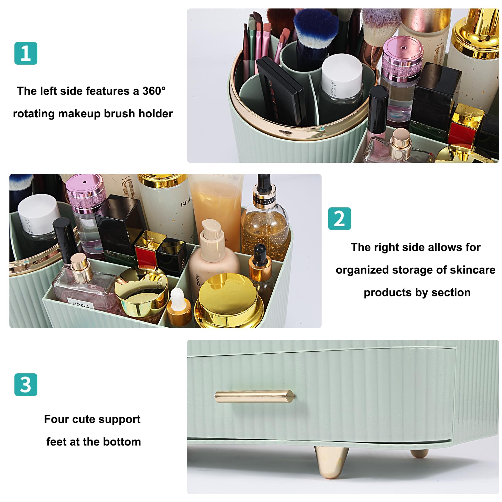 Zufudo model-3016-green vanity setup suitable for bathroom or desk