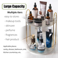 Zufudo rotating makeup organizer bathroom-clean design resists dampness and cleans easily