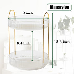 Zufudo rotating makeup organizer two-tier storage ideal for makeup skincare and perfumes