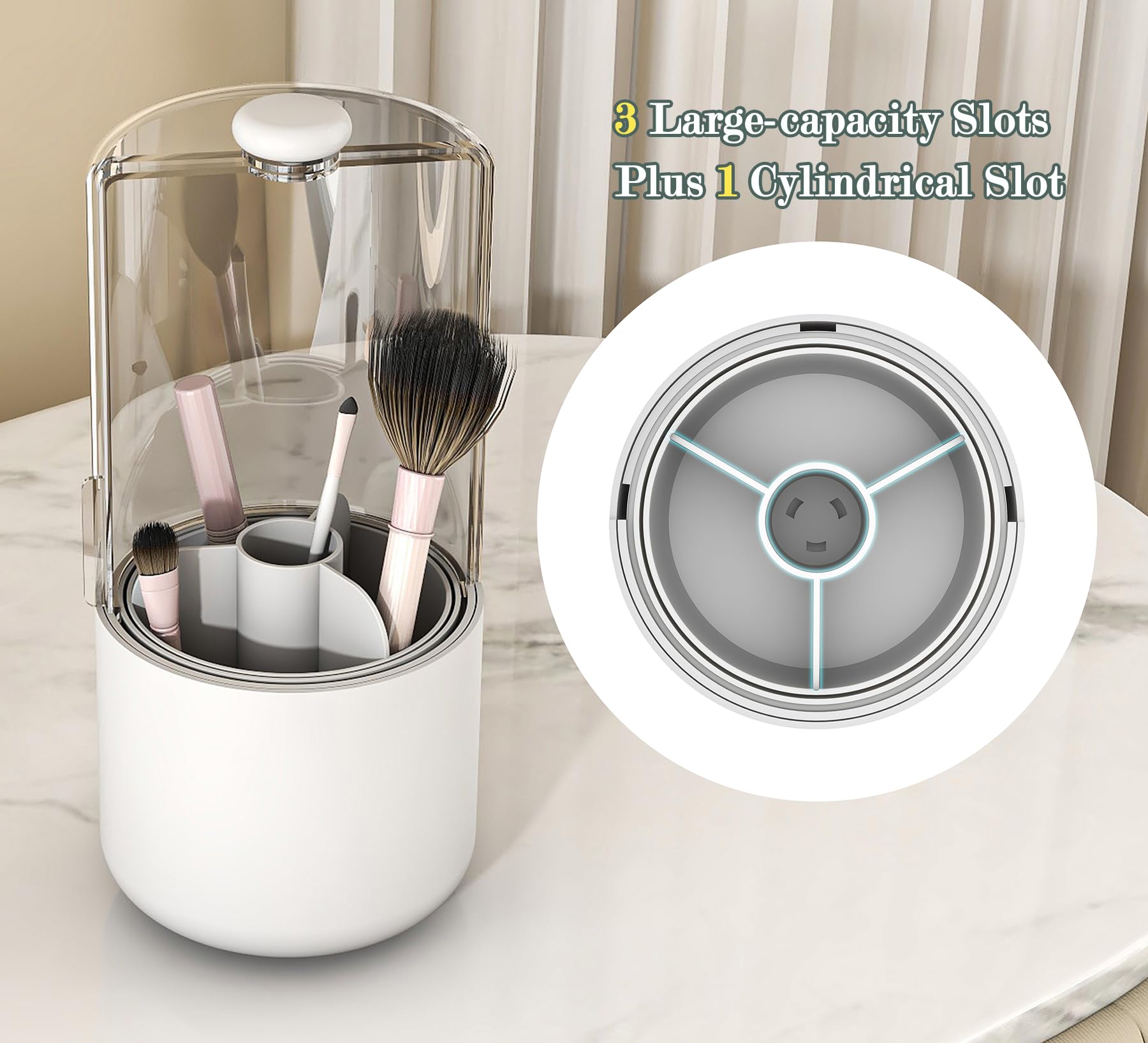 Zufudo vanity table organizer on counter with clear design for easy reach
