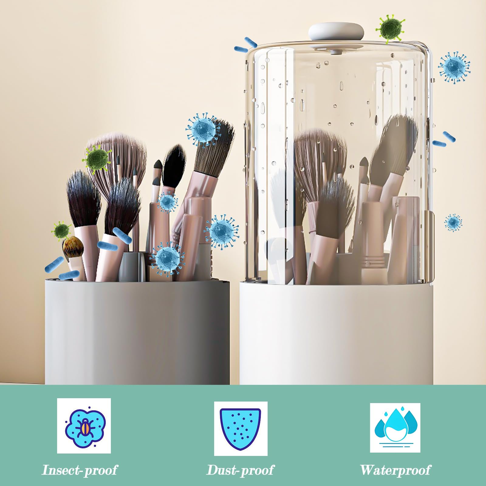 Zufudo waterproof design suits bathroom use, resisting splashes on the counter