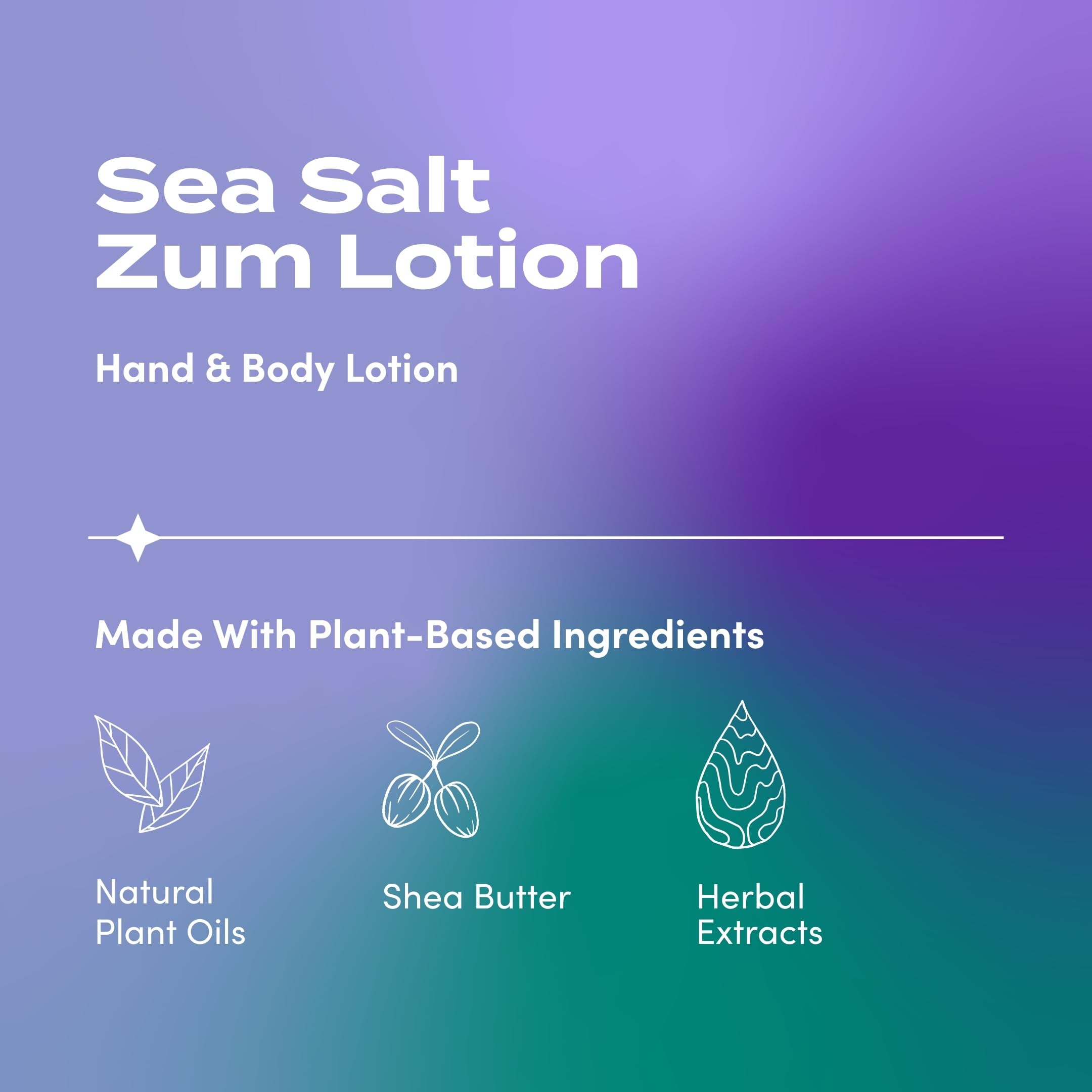 Zum Sea Salt lotion tube being applied for lightweight moisture on skin