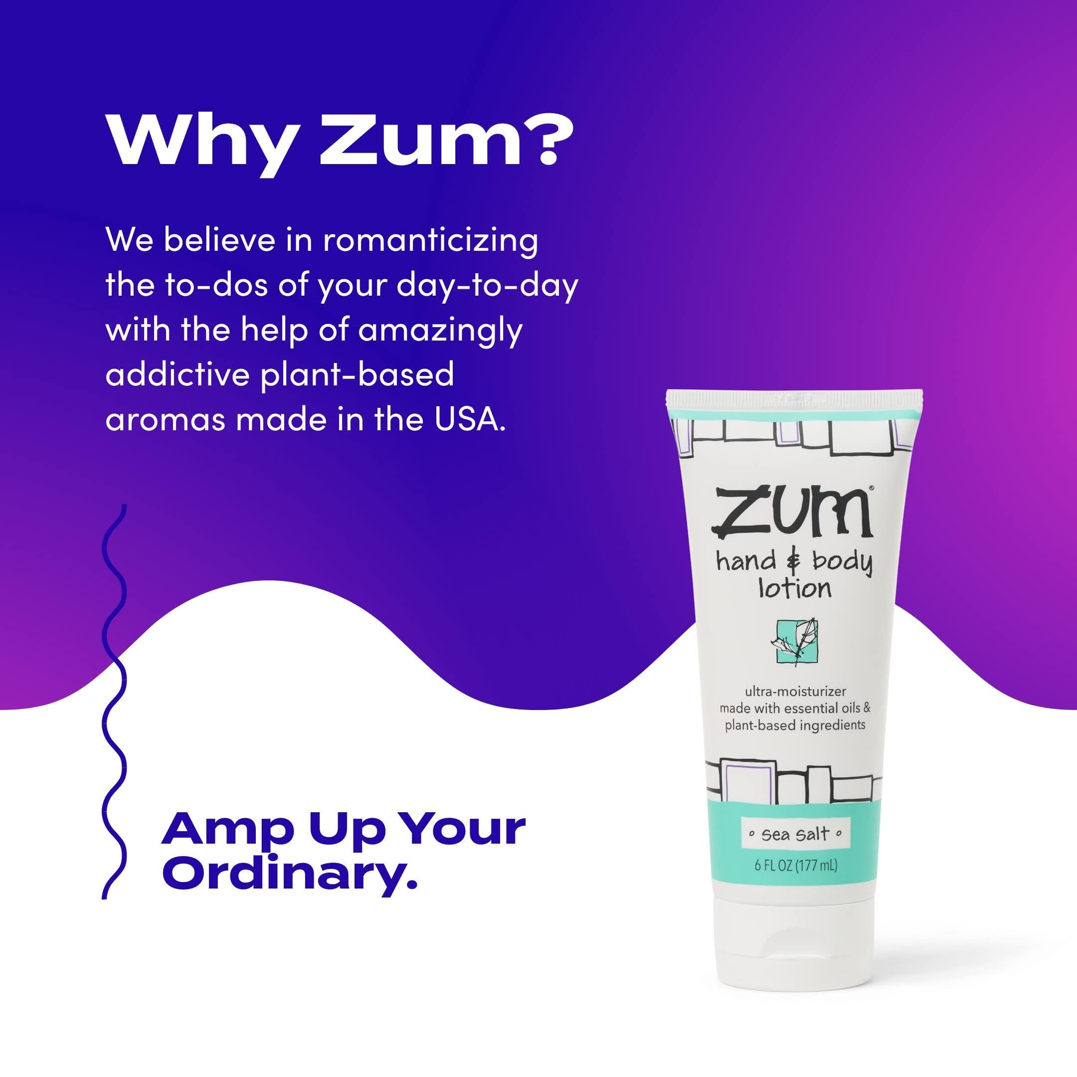 Zum Sea Salt lotion USA-made label highlighting quality craftsmanship
