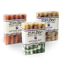 Zum Indigo Wild Goat Milk Soap Bar Packaging shows eco-friendly presentation for gifting.