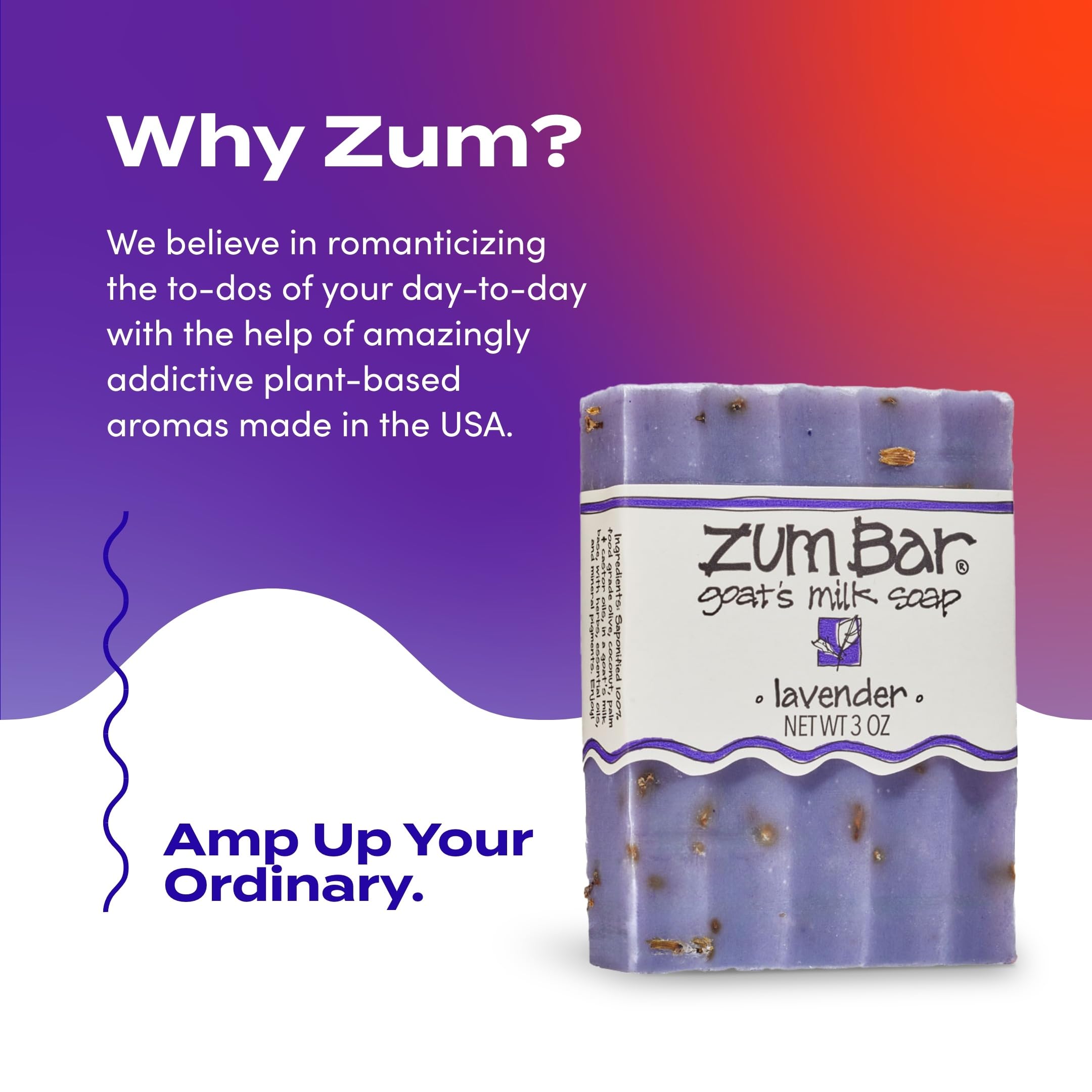 Zum Indigo Wild triple-pack lavender bars showcases consistent scent and value.