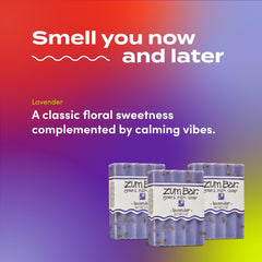 Zum Indigo Wild lavender scent image communicates calming aroma for a relaxing routine.
