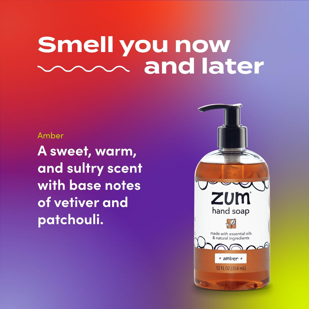 Zum Indigo Wild hand soap in bathroom setting highlights natural, cruelty-free formula