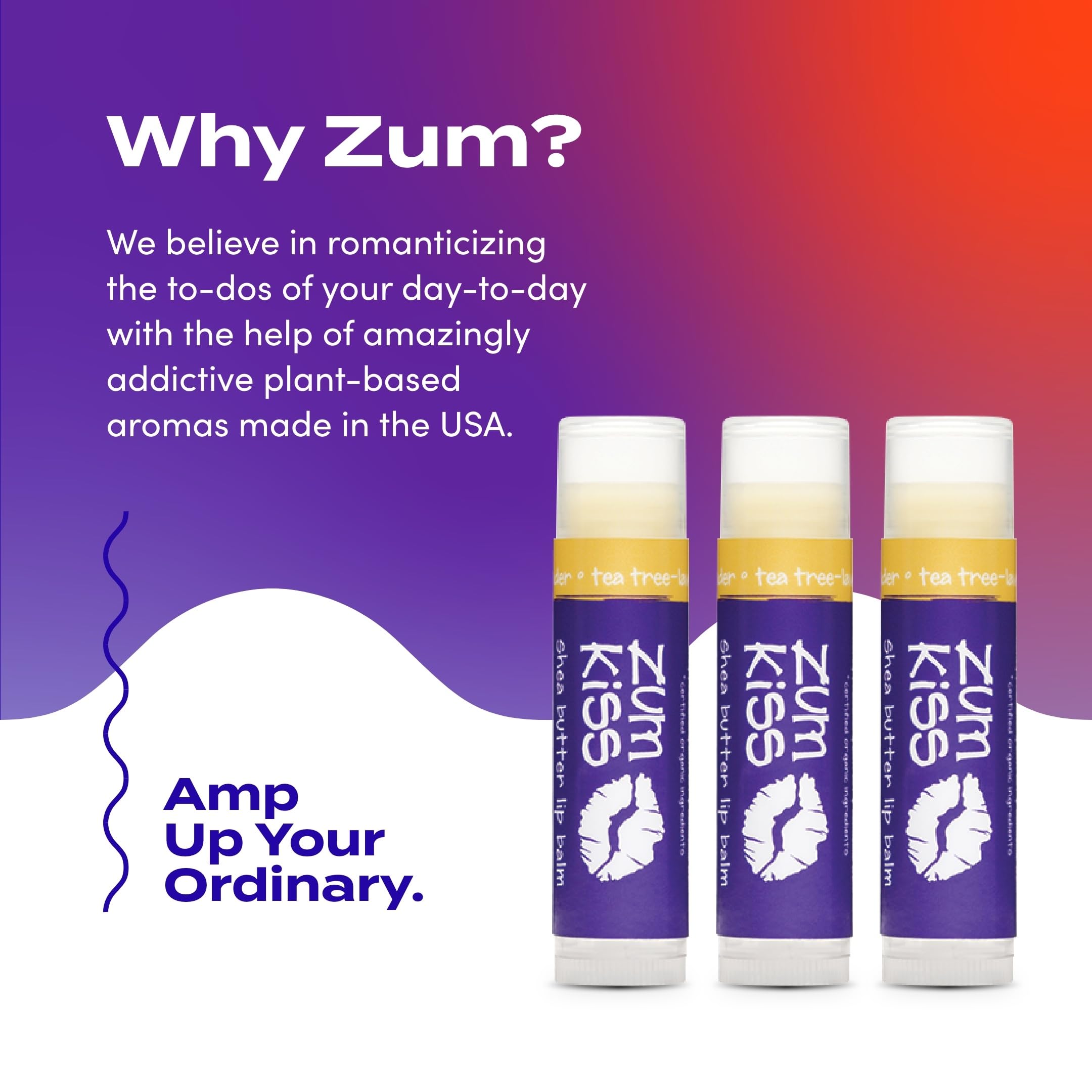 Zum Kiss Stick ingredients label shows beeswax, sunflower oil and vitamin E.