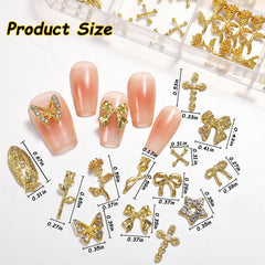 ZUMILLMN 96pcs 3D nail charms butterfly charm creates graceful movement on nails with Y2K glitter vibe.