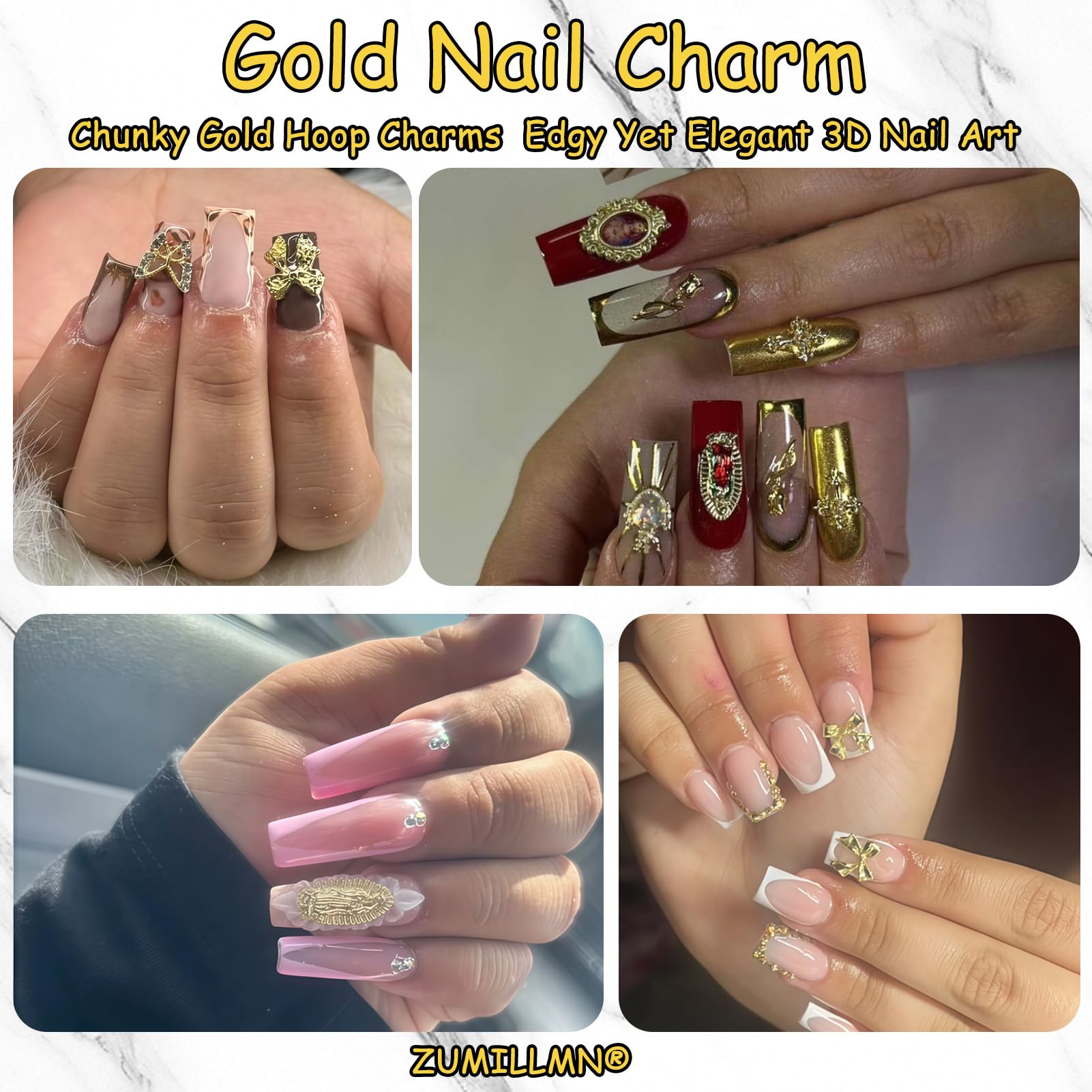 ZUMILLMN 96pcs 3D nail charms star charm sparks nightlife-ready sparkle for statement manicures.