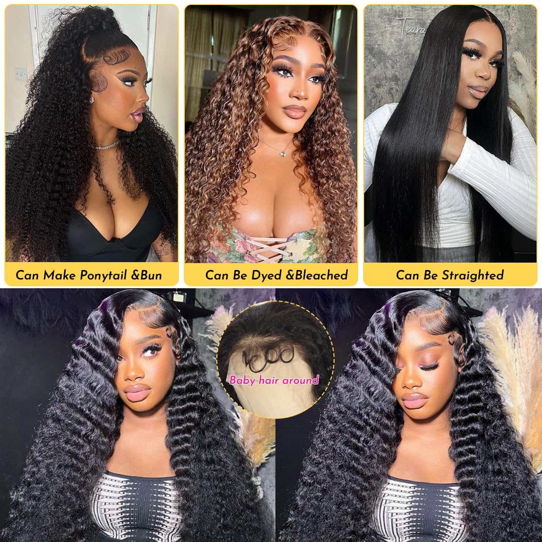 Zumuer 13x6 HD lace front wig cap construction detail.