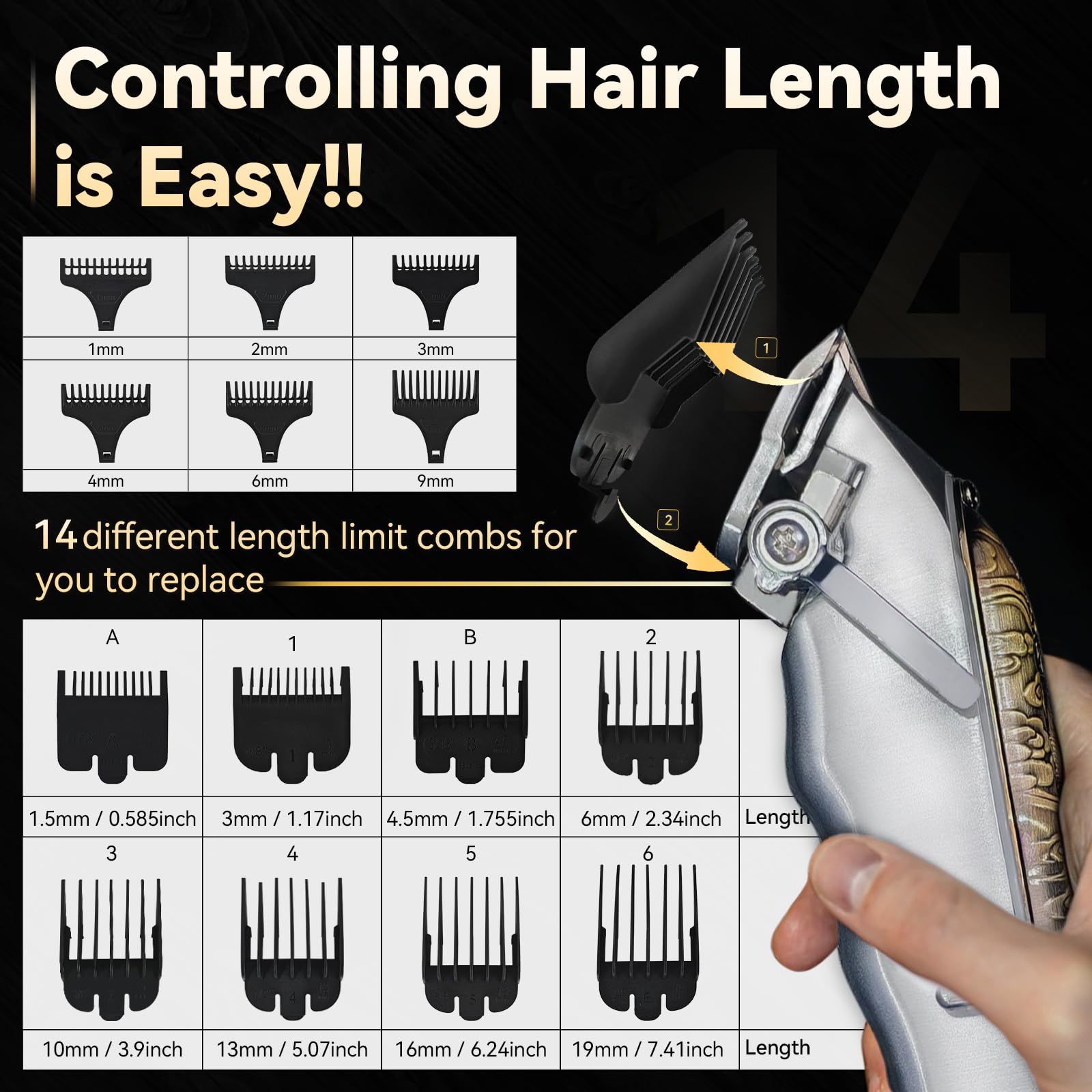 ZUWSUJS low-noise motor delivers powerful cuts with reduced disruption during at-home styling.