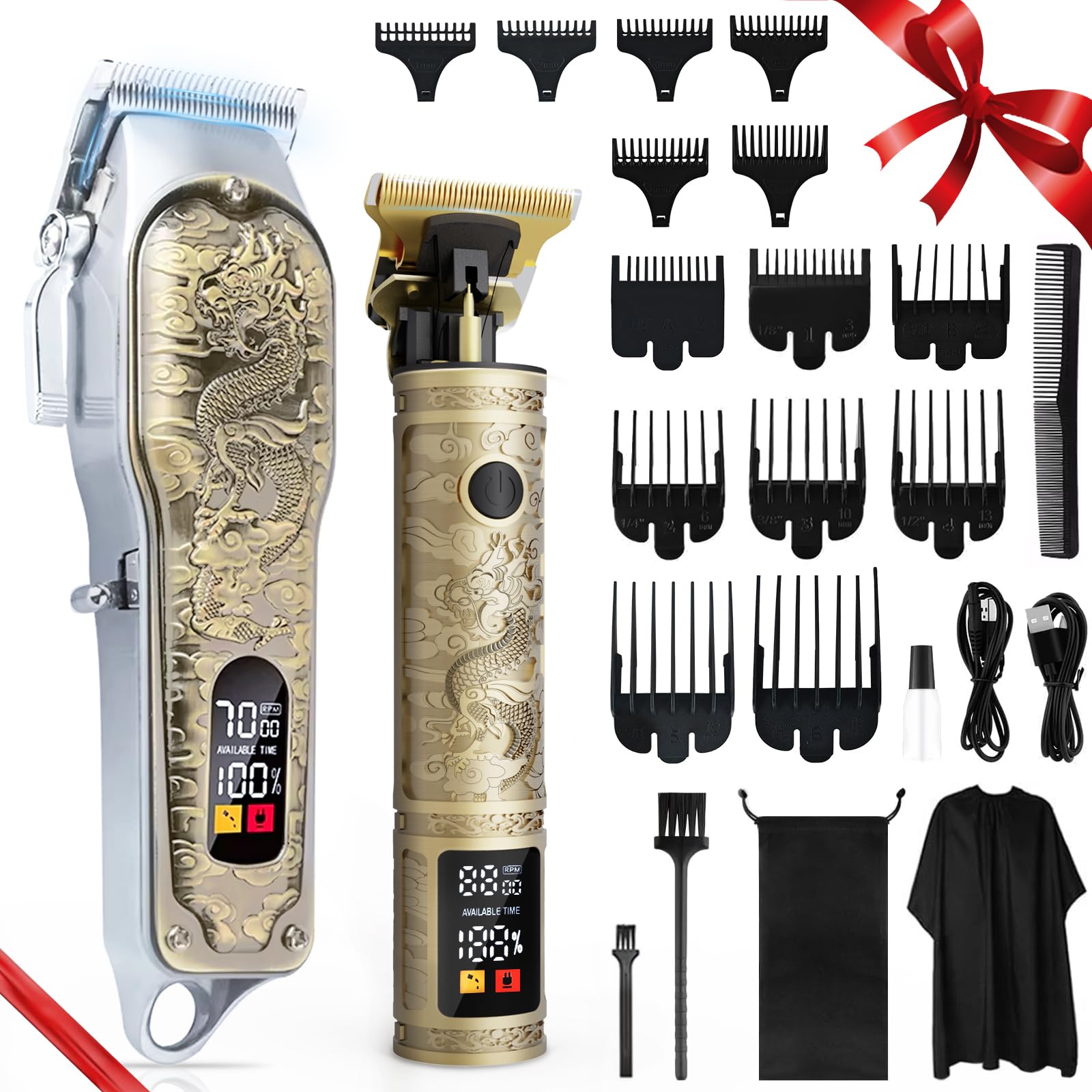 ZUWSUJS professional cordless clipper front-view ergonomic grip for comfortable home grooming.