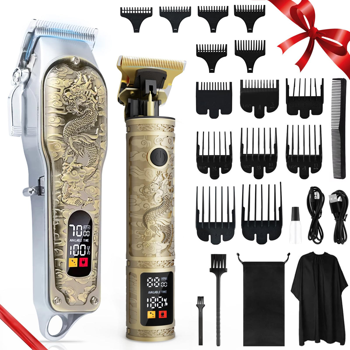 ZUWSUJS professional cordless clipper front-view ergonomic grip for comfortable home grooming.