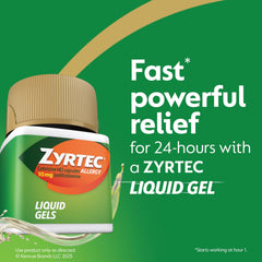 Zyrtec liquid gels on shelf-ready for use.