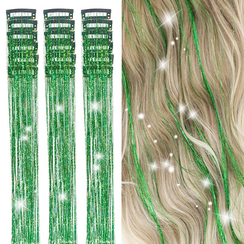 ZYXQZYX Hair Tinsel Kit 18pcs clip-in 19.6inch ready for quick, vibrant color highlights.