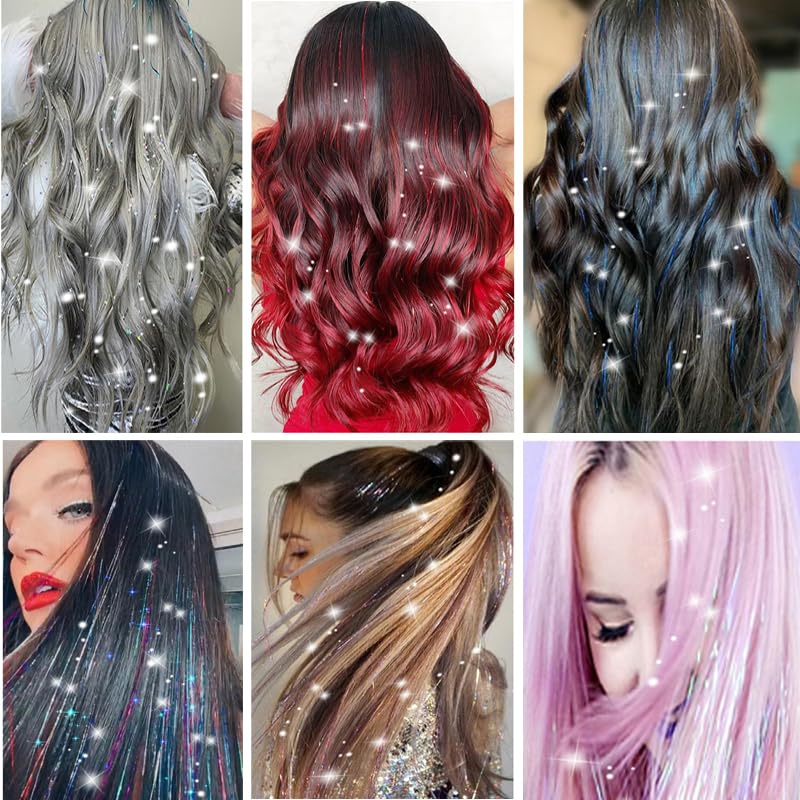 ZYXQZYX Hair Tinsel Kit festival-ready look with shiny, long-lasting sparkle.