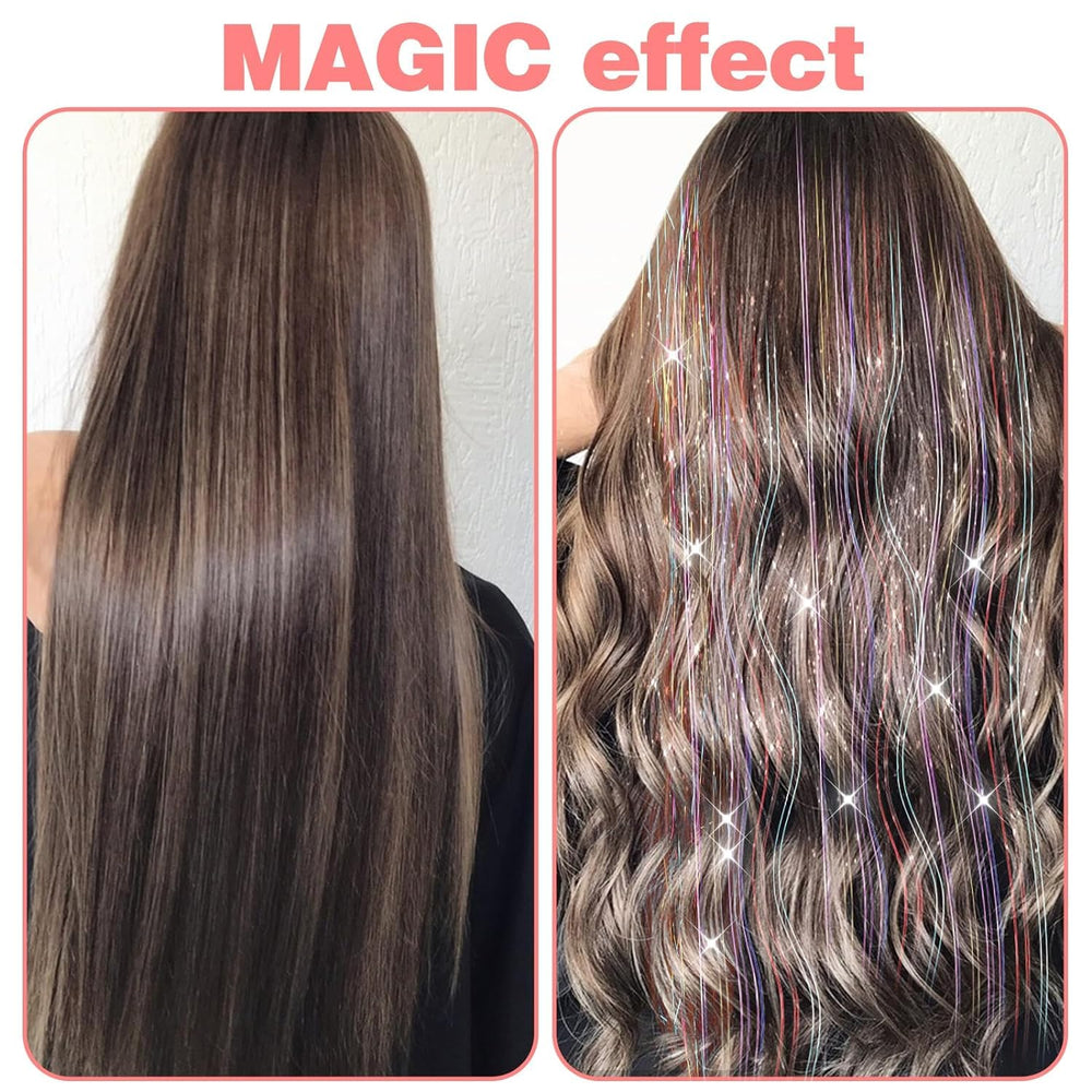 ZYXQZYX Hair Tinsel Kit heat-resistant polyester clips protect hair while styling.