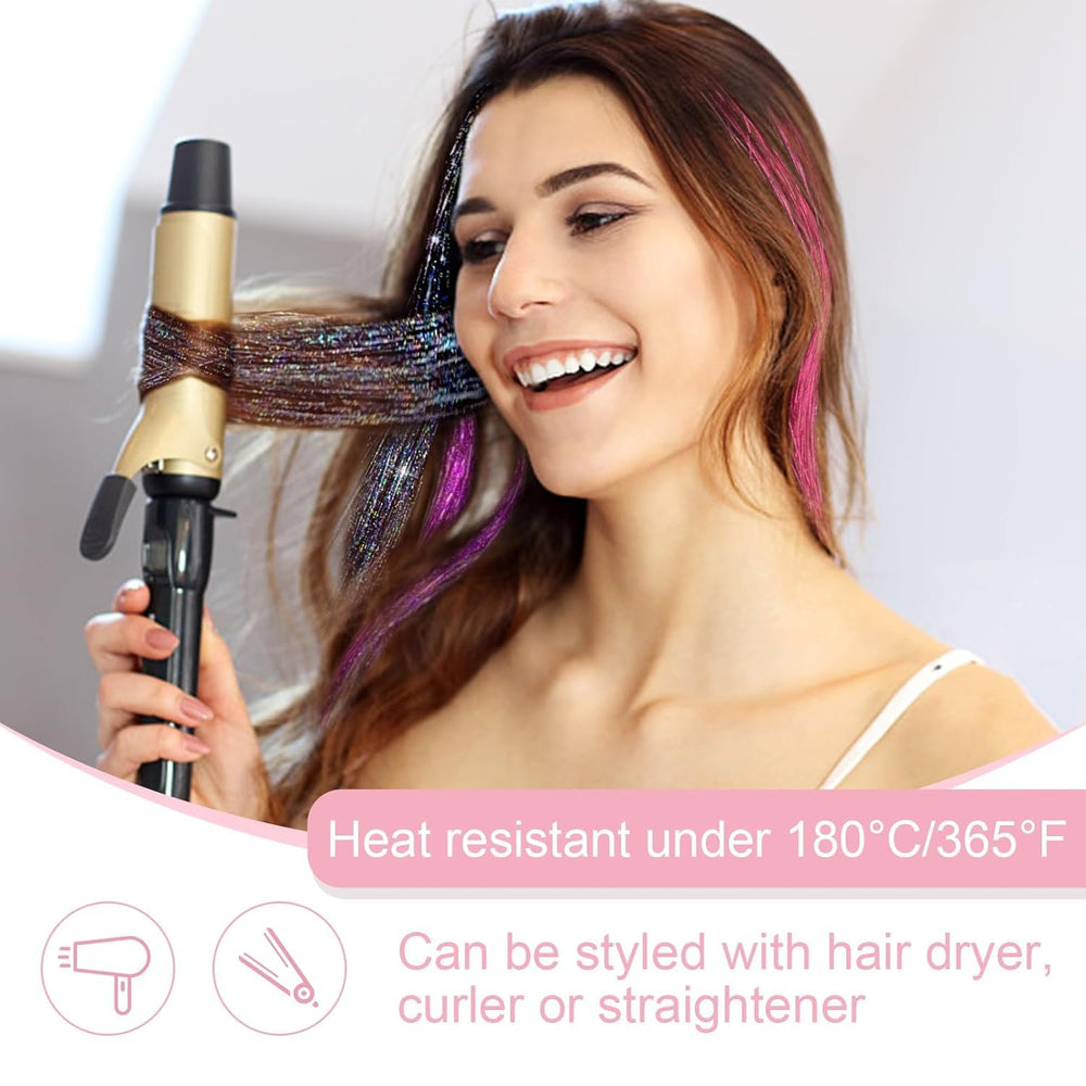ZYXQZYX Hair Tinsel Kit soft-edge clips prevent snagging during application.