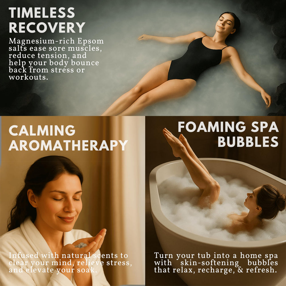 ZZZELLNESS Epsom Salt Plus Bubbles quick-dissolve formula delivers fast comfort in warm water.